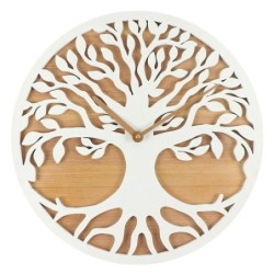 Reloj recortado con árbol de la vida blanco de 40 cm