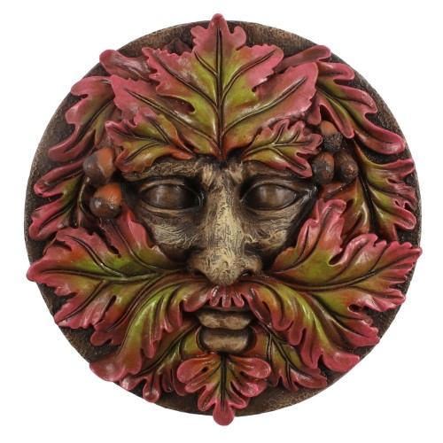 Green Man Round Face Plaque