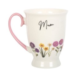 Taza con pedestal de flores silvestres de mamá