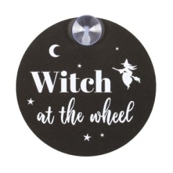 Witch at the Wheel Window Sign