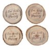 Set of 4 Printed Log Coasters