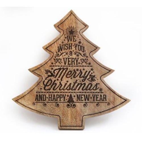 Placa de pared de madera para árbol de Navidad de 35 cm