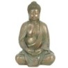 Sitzender Gartenbuddha mit Grünspan-Effekt, 38 cm