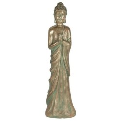 Stehender Garten-Buddha mit Grünspan-Effekt, 81 cm