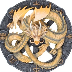 Imbolc Dragon Wandschild aus Kunstharz von Anne Stokes