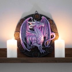 Placa de pared de resina con dragón Samhain de Anne Stokes