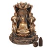 Rückfluss-Räuchergefäß aus Bronze mit Buddha-Motiv