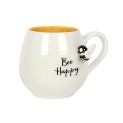 3D Bee Happy abgerundete Tasse