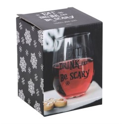 „Eat, Drink & Be Scary“-Glas ohne Stiel