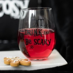 „Eat, Drink & Be Scary“-Glas ohne Stiel