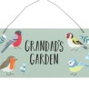 Grandad's Garden Schild mit britischen Gartenvögeln