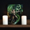 19x25cm Earth Element Wizard Canvas Plaque by Anne Stokes