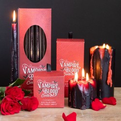 Juego de 8 velas cónicas de sangre de vampiro