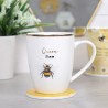 Juego de posavasos y taza de cerámica Queen Bee