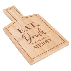 „Eat, Drink and Be Merry“ Bambus-Servierbrett