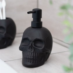 Dispensador de jabón de calavera negra