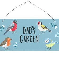 Dad's Garden Schild mit britischen Gartenvögeln