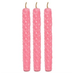 Set of 6 Pink Beeswax Spell Candles