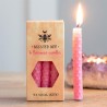 Juego de 6 velas de hechizos de cera de abeja rosa