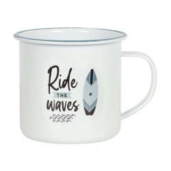 Ride The Waves Emaille Tasse