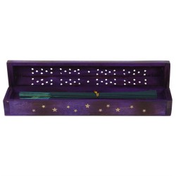 Set de caja de incienso de madera con estrella de bergamota