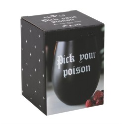 Pick Your Poison Stemless Wine Glass