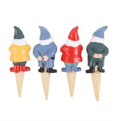 Juego de 4 mini amigos de macetas de gnomos