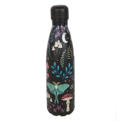 Botella de agua de metal con estampado de bosque oscuro