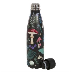 Botella de agua de metal con estampado de bosque oscuro