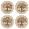 Set of 4 Tree of Life Engraved Coasters