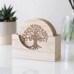 Set of 4 Tree of Life Engraved Coasters