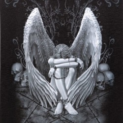 19 x 25 cm große Leinwandtafel „Enslaved Angel“ von Spiral Direct