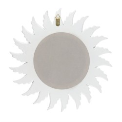 47cm Round White Glitter Angel Wing Mirror