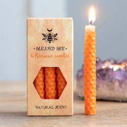 Juego de 6 velas de hechizos de cera de abejas naranjas