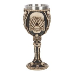 Resin See, Hear, Speak No Evil Skeleton Goblet