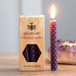 Set of 6 Purple Beeswax Spell Candles