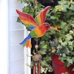 Campana de viento de colibrí multicolor