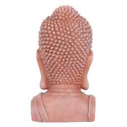 41 cm großes Buddha-Kopf-Ornament in Terrakotta-Optik