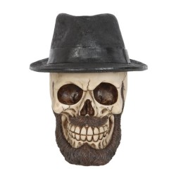 Adorno de calavera con sombrero Trilby