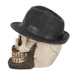 Adorno de calavera con sombrero Trilby