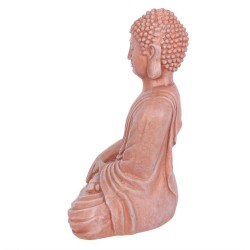 Sitzender Garten-Buddha in Terrakotta-Optik, 52 cm