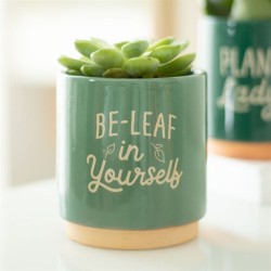 Green Be-Leaf in Yourself Plant Pot