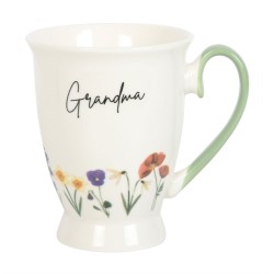 Taza con pedestal de flores silvestres de la abuela