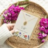 February Violet Birth Flower Necklace Card