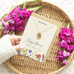 Tarjeta Collar de flores de nacimiento de crisantemo de noviembre