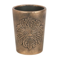 Green Man Bronze Terracotta Plant Pot by Lisa Parker