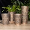 Triple Moon Bronze Terracotta Plant Pot by Lisa Parker