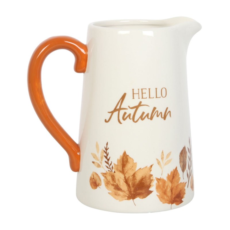 17 cm „Hello Autumn“-Blumenkrug aus Keramik