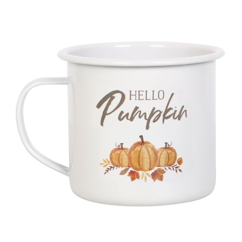 Taza esmaltada Hola Calabaza