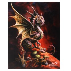 Placa de lienzo con dragón del desierto de 19x25 cm de Anne Stokes